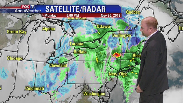 Evening weather forecast for Monday, November  26, 2018