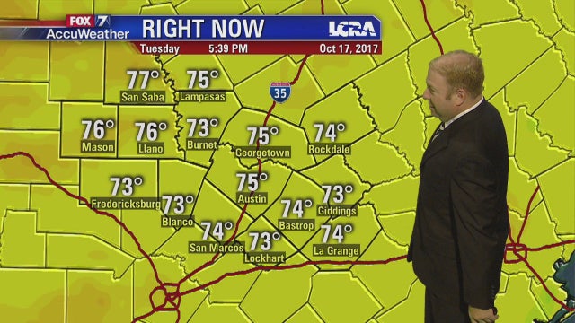 Evening weather forecast for Monday, October 16, 2017