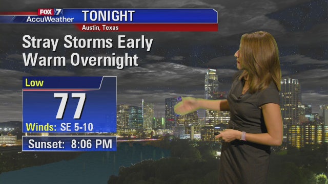 Evening weather forecast for Tuesday, August 21, 2018