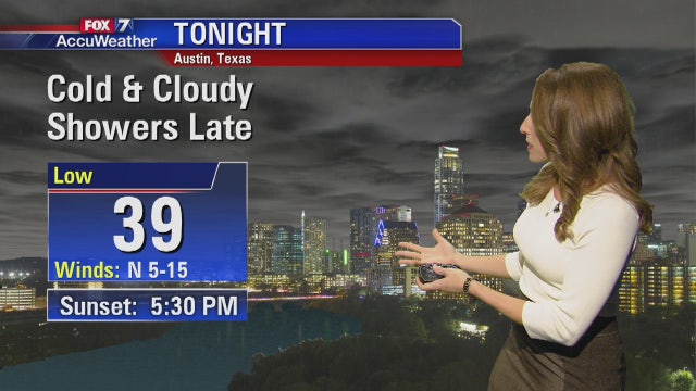 Evening weather forecast for Tuesday, December 5, 2017