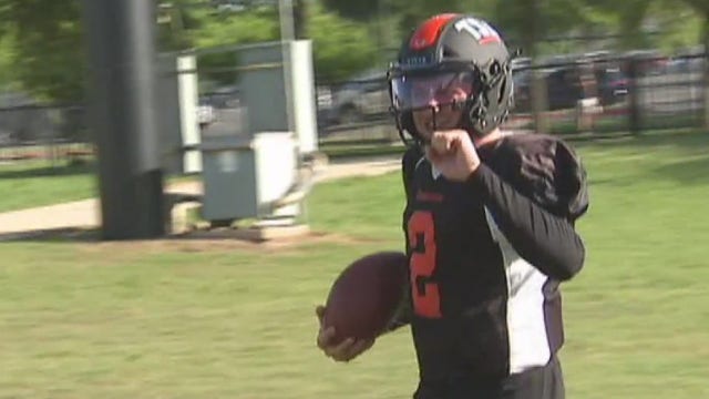 Johnny Manziel at Spring League finale