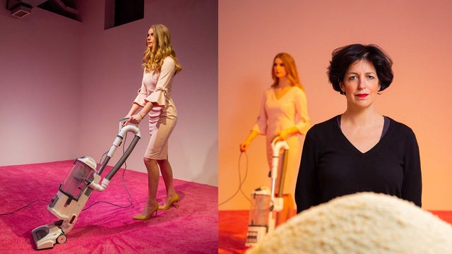 Ivanka Trump responds to exhibit with a look-alike vacuuming crumbs