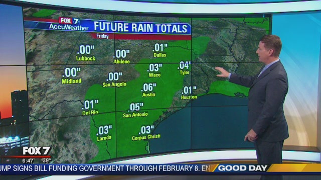 Morning weather forecast for January 23, 2018