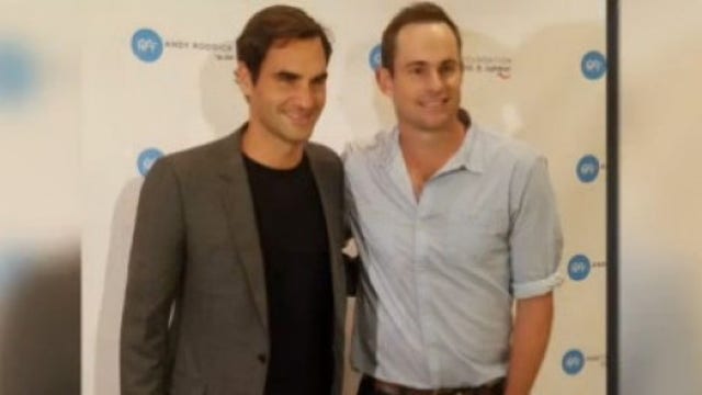 Roger Federer in Austin for Andy Roddick Foundation event