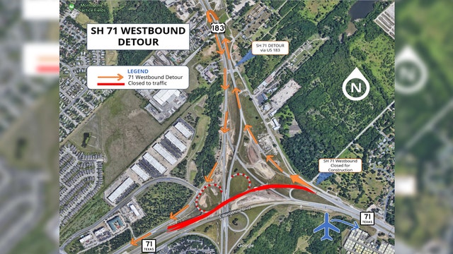 SH 71 road closure this weekend to impact airport traffic