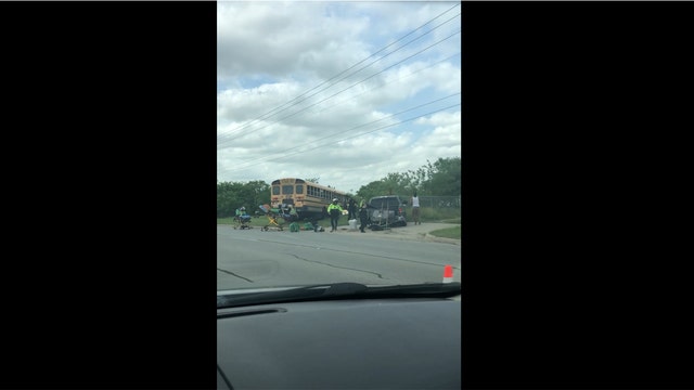 Pflugerville ISD bus crashes into stationary truck near SH 45