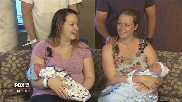 Sisters deliver babies minutes apart, ahead of due dates