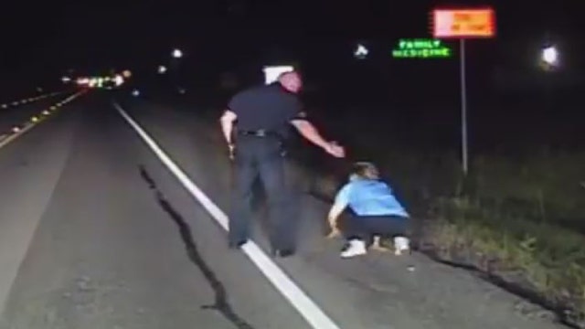 Allegedly intoxicated woman sleeps in the middle of the road