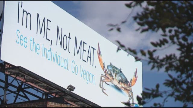 Marylanders crabby over PETA's vegan billboard in Baltimore