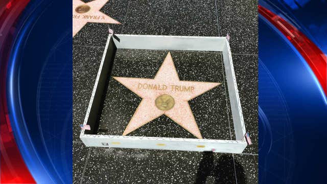 Miniature wall appears around Donald Trump's Hollywood star