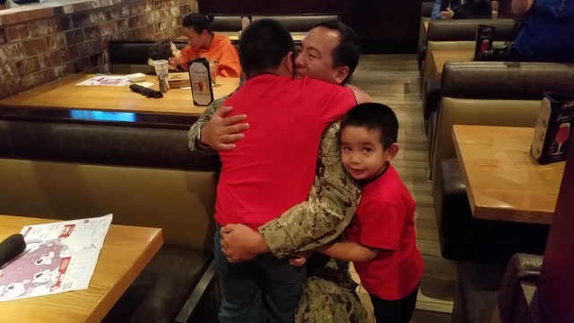 Bay Area U.S. Navy officer surprises his family before Christmas