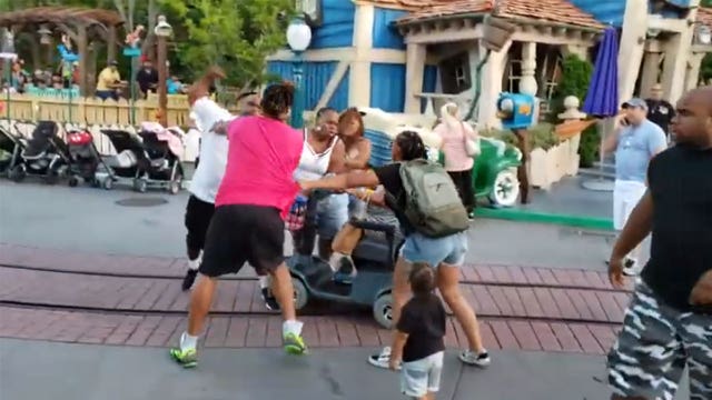 WATCH: Violent brawl breaks out at Disneyland's Toontown in front of children