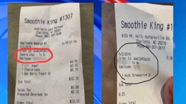 Smoothie King employees fired after issuing customer receipts with racist language