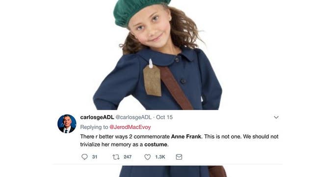 Halloween retailer pulls Anne Frank costume amid complaints