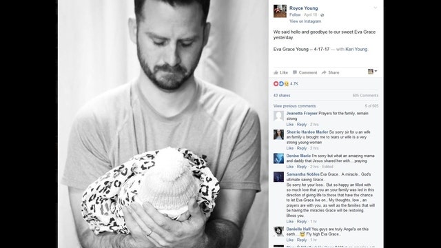 Mother who carried baby without brain to term for organ donation says goodbye