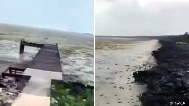 Hurricane Irma sucks water away from shoreline of the Bahamas (VIDEO)