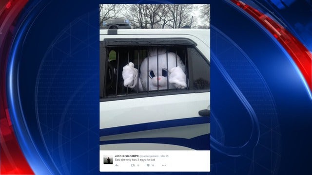 Hilarious tweets show "arrest" of Easter Bunny