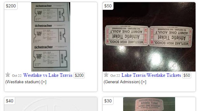 Westlake vs Lake Travis tickets selling for big bucks online