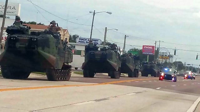 Marines await Hurricane Irma at Raymond James Stadium