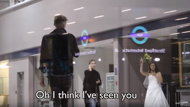 WATCH: Woman shows up to Tinder dates in wedding dress