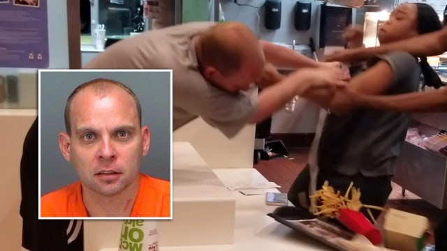Man arrested after grabbing fast-food clerk in fight over straw