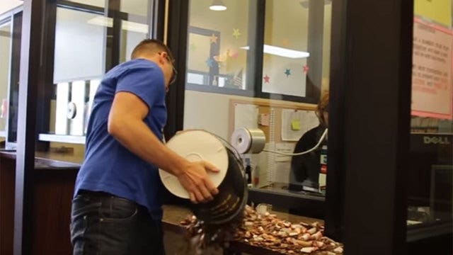 Man pays $212 speeding ticket in pennies