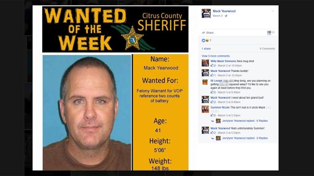 Fugitive uses 'wanted' poster as Facebook profile pic