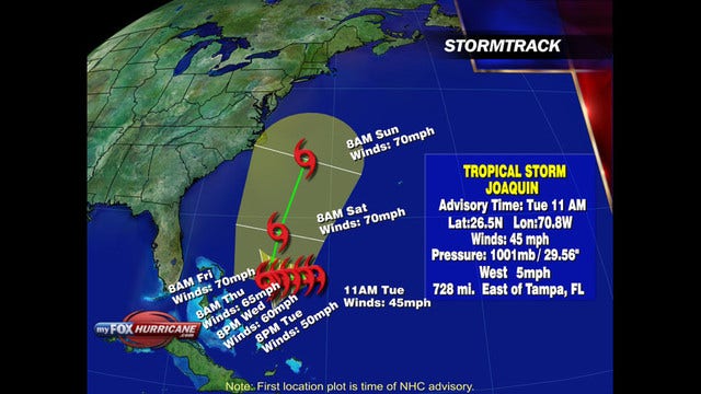 Tropical Storm Joaquin forms in Atlantic