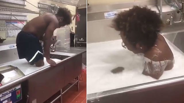 Man caught on video bathing in Wendy's kitchen sink; business still passes health inspection