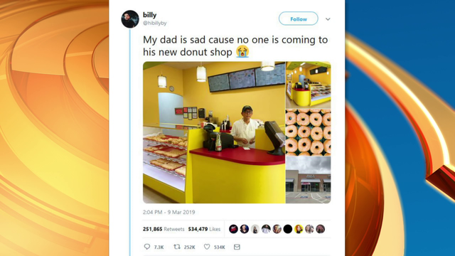 Son's viral tweet brings business to dad's new donut shop in Missouri City