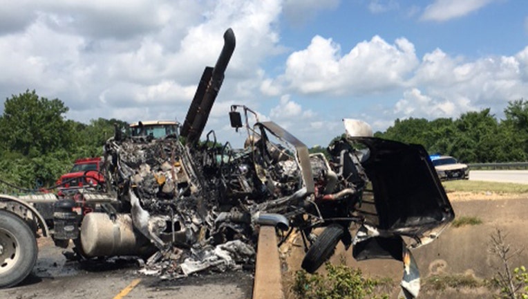 18 wheeler rollover fire_1498770378172.jpg