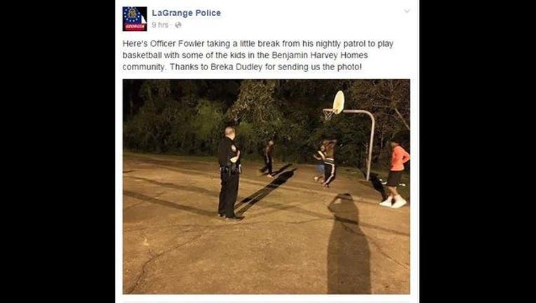 LaGrange officer plays basketball with neighborhood kids-404959