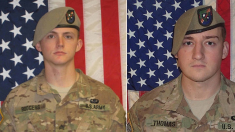 Sgt. Joshua P. Rodgers and Sgt. Cameron H-402970. Thomas