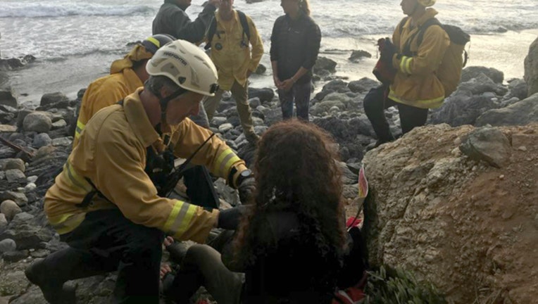 Woman off cliff (picture courtesy Monterey County Sheriff)-404023
