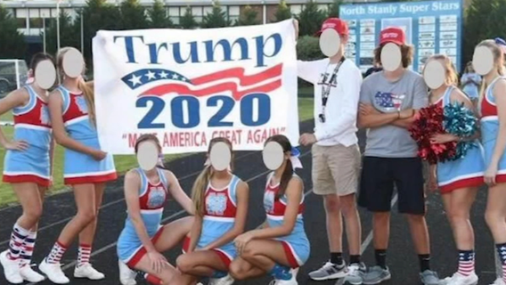 NC cheerleaders on probation after posing with Trump signs