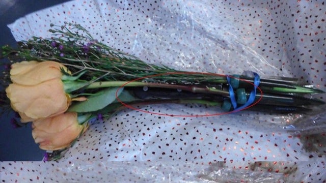 TSA stops traveler with flowers containing hidden knife