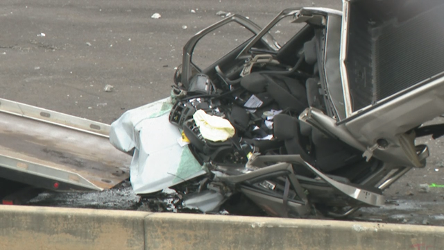 Truck drives off overpass, crashes into I-75 in Georgia
