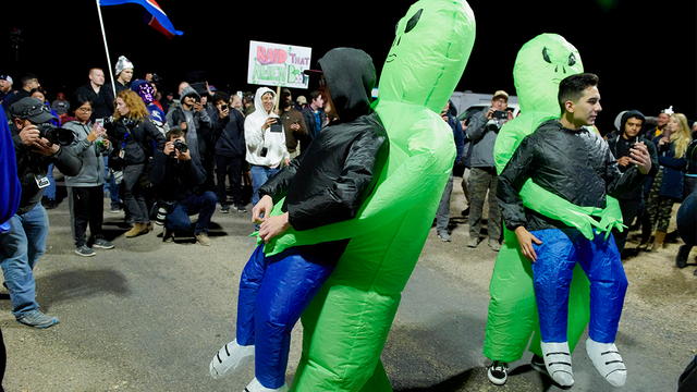 ‘It’s not a joke for us’: 1,500 people show up for ‘Storm Area 51’ event, 75 gather at gate