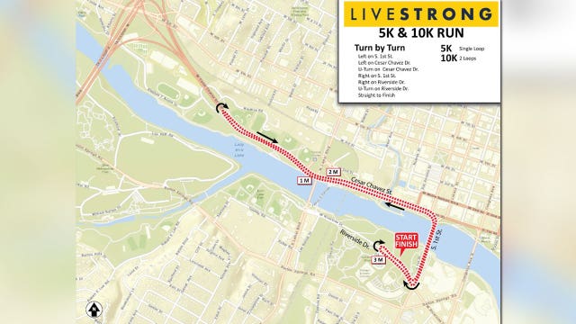 Road closures in downtown Austin due to 5.12K Run to Brunch