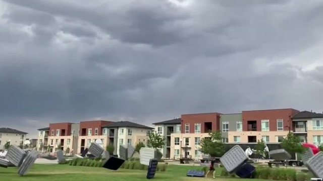 Runaway air mattresses take flight during outdoor movie event in Denver