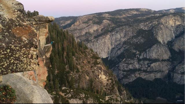 BASE jumper's heart-stopping dive from Yosemite National Park's Glacier Point caught on video