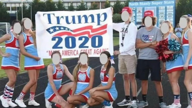 NC cheerleaders on probation after posing with Trump signs