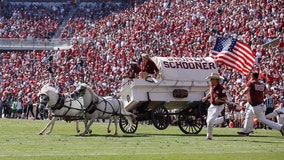 OU's Sooner Schooner crashes on field during game vs. West Virginia