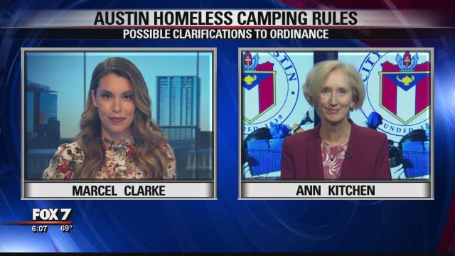 FOX 7 Discussion: Ann Kitchen on changes to Austin's homeless camping ordinance