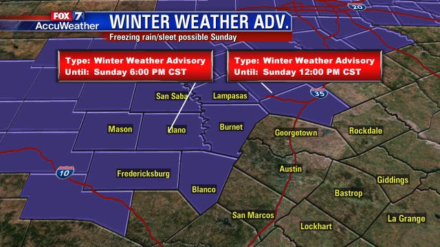 Parts of Central Texas could see a wintry mix
