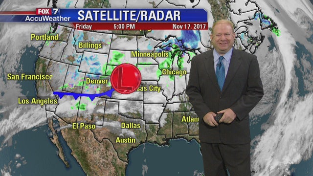 Evening weather forecast for Friday, November 17, 2017