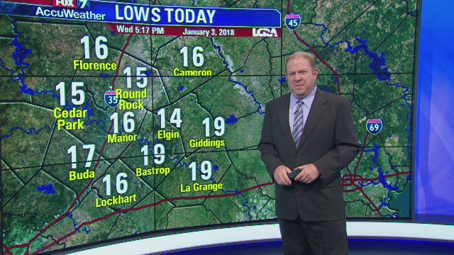 Evening weather forecast for Wednesday, January 3, 2018