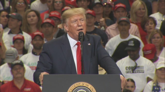 President Trump praises Texas conservatives, defends his policies at Dallas campaign rally