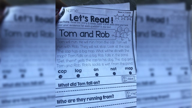 Parents outraged by ‘inappropriate’ first-grade assignment about running from a cop