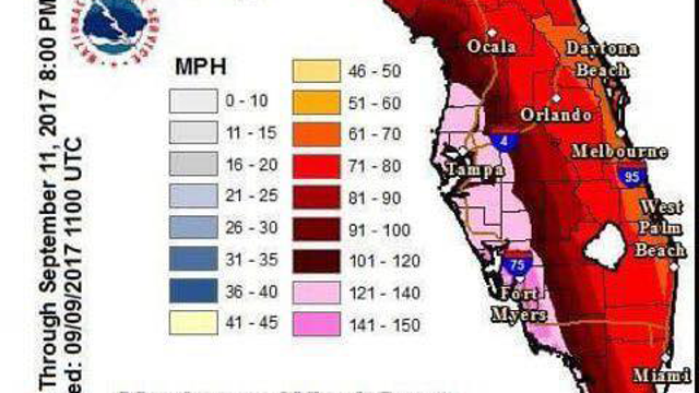 NWS: Severe Irma wind gusts to reach most of Florida